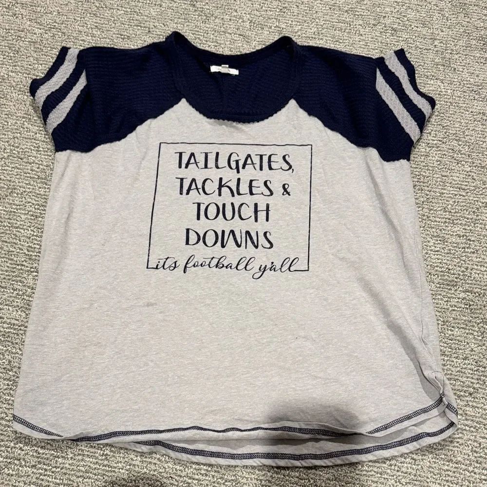 Maurices Navy & Light Gray Football Graphic Short Sleeve Tee